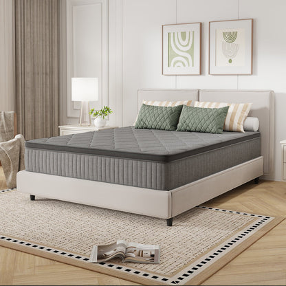 Mattress Pocket-Spring Hybrid with Pillow Top in 6- to 14-Inch Profiles and Six Size Families