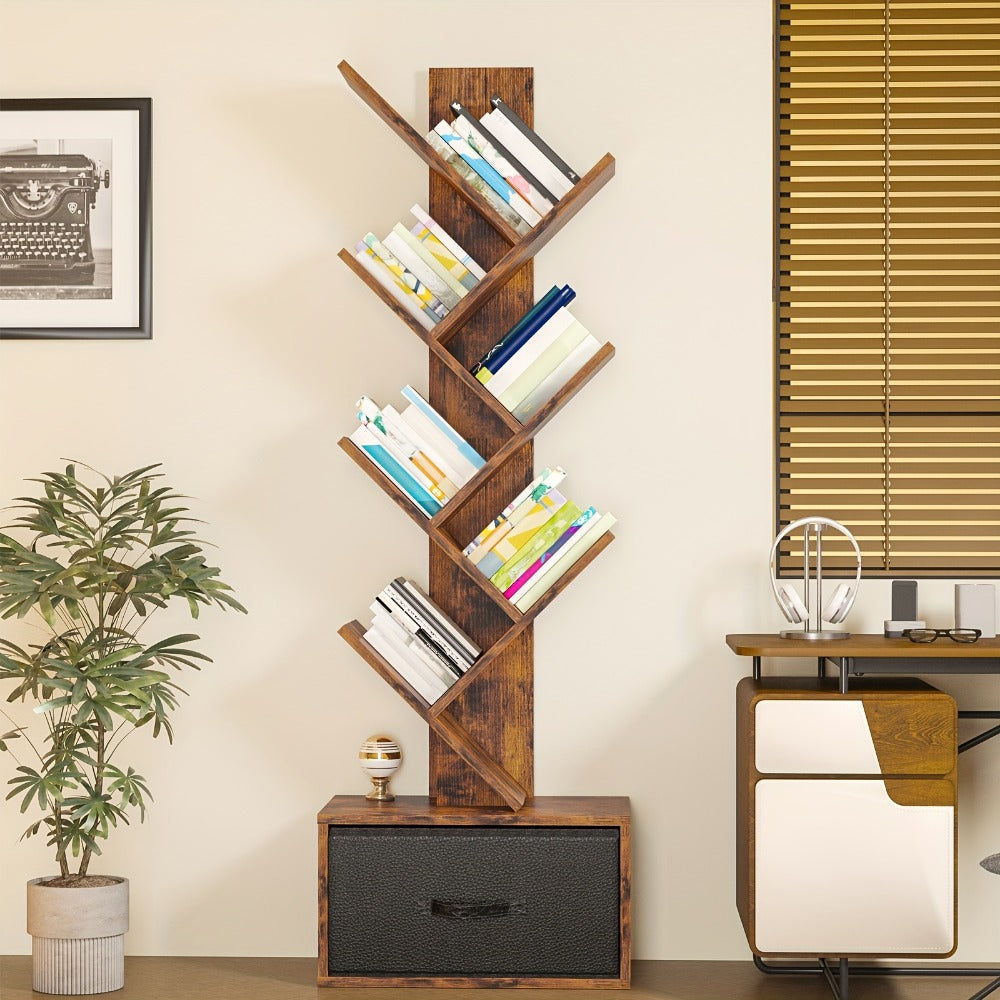 6-Tier Bookshelf with Storage Drawers, Display Storage Shelf detail image - detail view 10