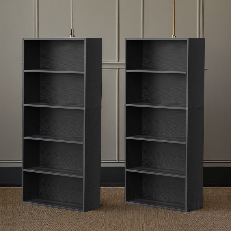 Bookshelf shown in the 2 Black, 5-shelf option
