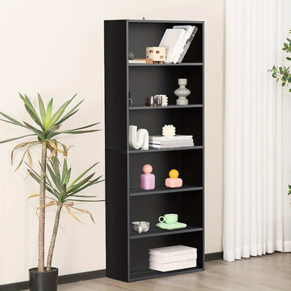 Bookshelf, 5/6-Tier Industrial Floor Standing Open Shelf - Modern Metal Frame Storage shown in the main product view