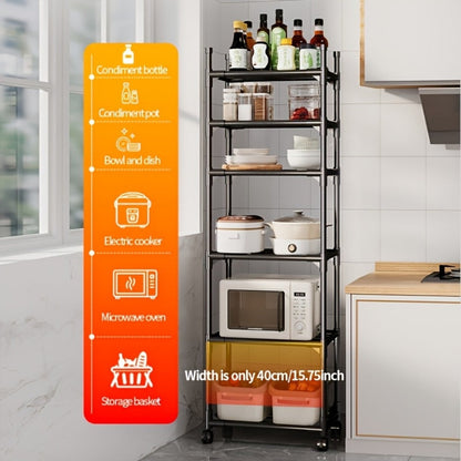 6-Tier Metal Rolling Carts And Utility Storage with Adjustable Height and Rolling Wheels detail image