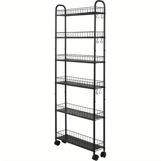 Storage Cart shown in the Black, 6" option