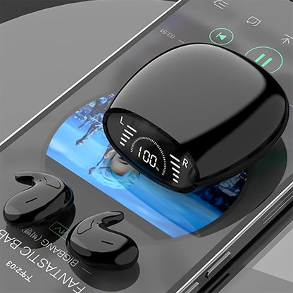 Bluetooth 5.3 Ultra-Thin Sleep Earbuds Invisible, Side Sleeping Special Small Ear Canal Mini Wireless Earphones, Comfortable In-Ear Invisible Design for Samsung Android iPhone Nighttime Relaxation Work