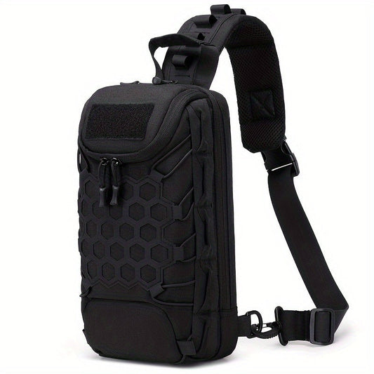 MOLLE Shoulder Bag – Large Capacity Tactical Chest Pack, Waterproof Nylon EDC Crossbody Bag for Hiking, Cycling, Fishing & Camping, Multi-Compartment, Adjustable Strap