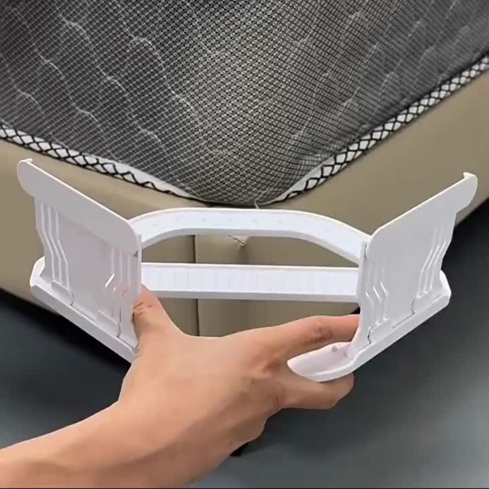 Bed Sheet Holder Clips in White or Gray with Foldable Corner Lock Design for Mattress Bedding