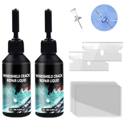 Windshield Repair Kit – Nano Resin Fix for Chips, Bullseye & Star Cracks in 15 Minutes, DIY Glass Crack Repair with Suction Injector, Restores Optical Clarity, Prevents Spreading