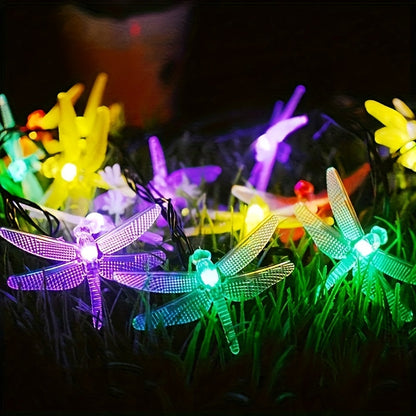 Solar Dragonfly String Lights Outdoor 30 LED 8 Modes