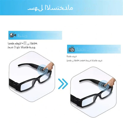Camera Glasses 1080P HD Spy Hidden Wearable Video Recorder – TF Card 32GB/64GB, No Driver Plug & Play USB, Hands-Free POV Recording for Sports Outdoor Meeting Travel | Unique Tech Gift for Men