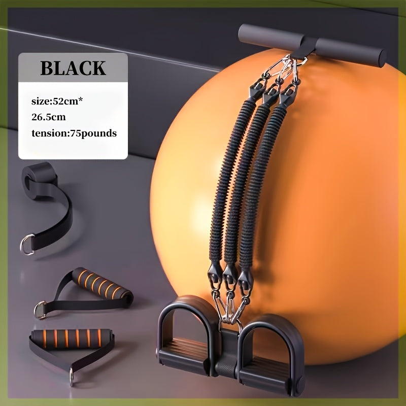 Foot-Pedal Resistance Band Puller in Black or Purple with 50, 75 or 100-Pound Checkout Labels