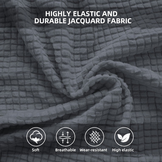 RV Dinette Cushion Covers 4 Piece Set Stretch Jacquard Slipcovers for Booth Seats Machine Washable Anti-Pet Hair Dustproof RV Camper Van Sofa Backrest Seat Protector Multiple Colors
