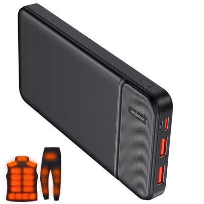 Power Bank 10000mAh 5V for Heated Clothing with PD 22.5W Charging in Black or White Battery Pack