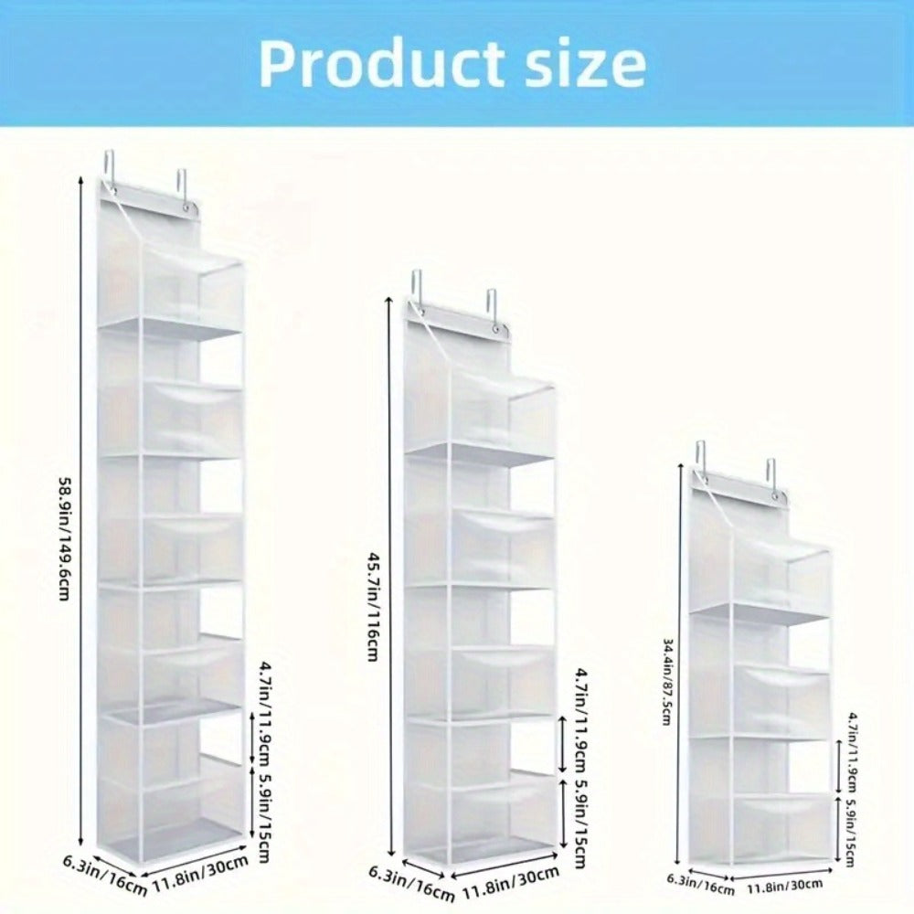Hanging Storage Organizer 4 or 6-Layer Foldable Non-Woven Bag in Gray or Neutral Color Options