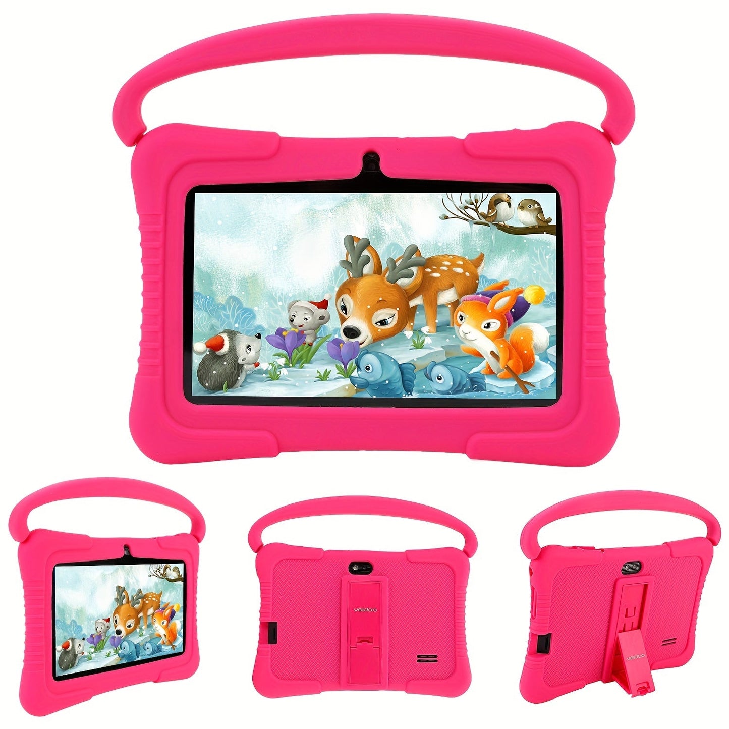 Kids Tablet Veidoo 7 Inch with 1GB or 2GB RAM, 16GB or 32GB Built-In Storage and Handled Silicone Case