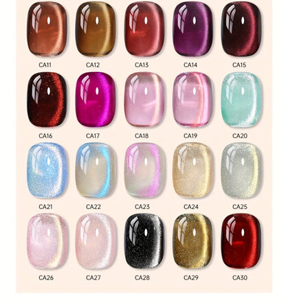 15ml CA14 Cat Eye Gel Polish in Plum Bordeaux with Magnetic Color Effect and UV/LED Lamp Curing Label