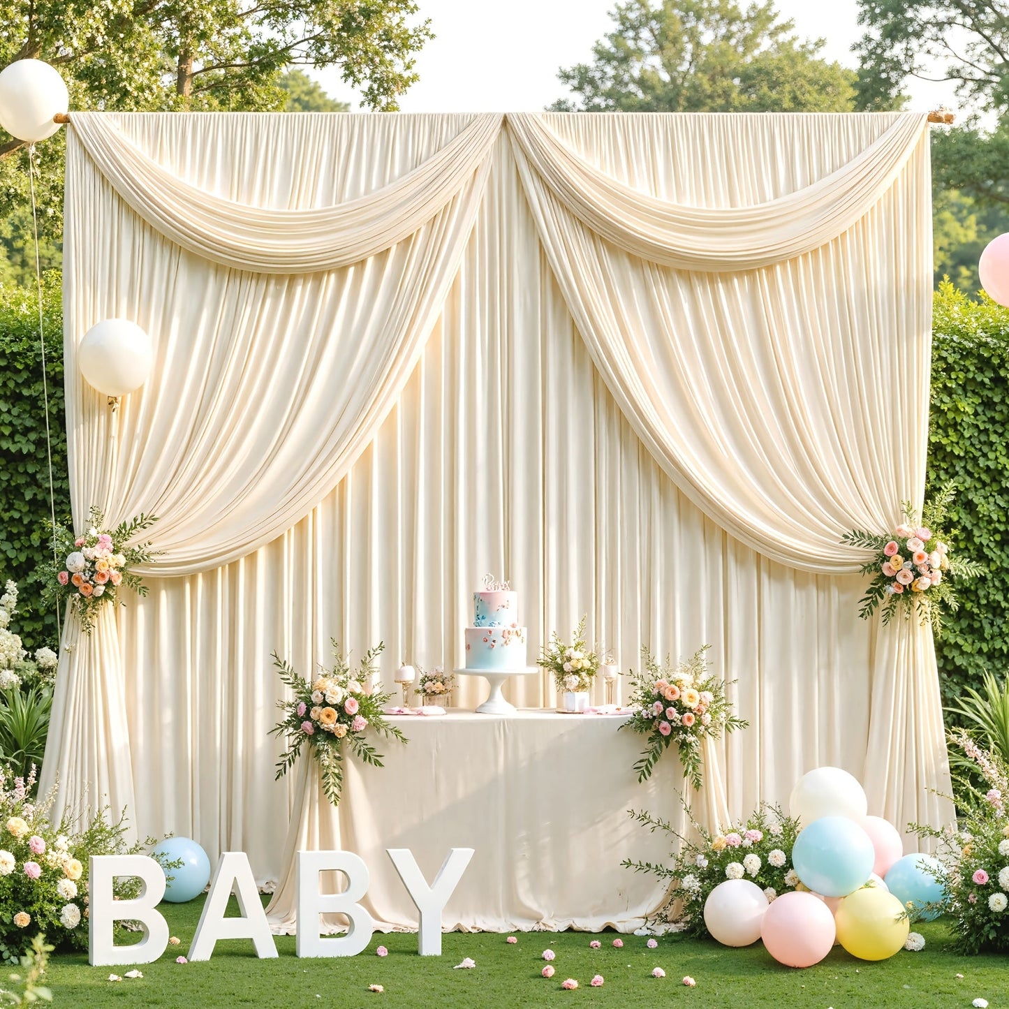 Two-Piece Photography Backdrop Curtain Set with 150 cm Width and 215 cm or 300 cm Height Options