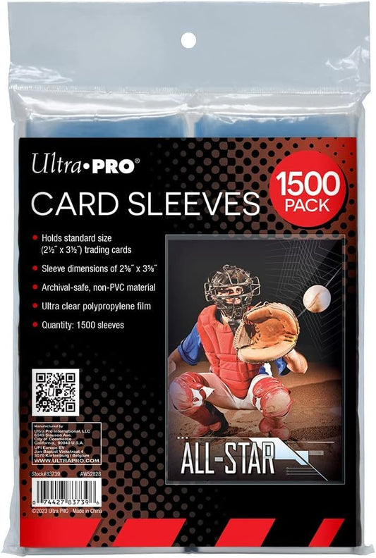 Trading Card Penny Sleeves 1500 Pack Standard Size 2.5x3.5 – Ultra Clear Protective Card Sleeves for Pokemon, Sports Cards, MTG, Yu-Gi-Oh, Baseball, Basketball, Football Cards