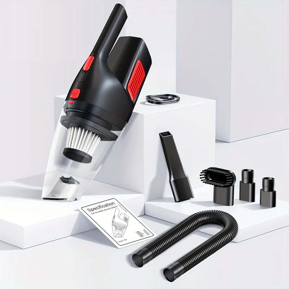 Cordless Handheld Vacuum Cleaner with Three Color Checkouts, Crevice Nozzle and Compact Dust Cup