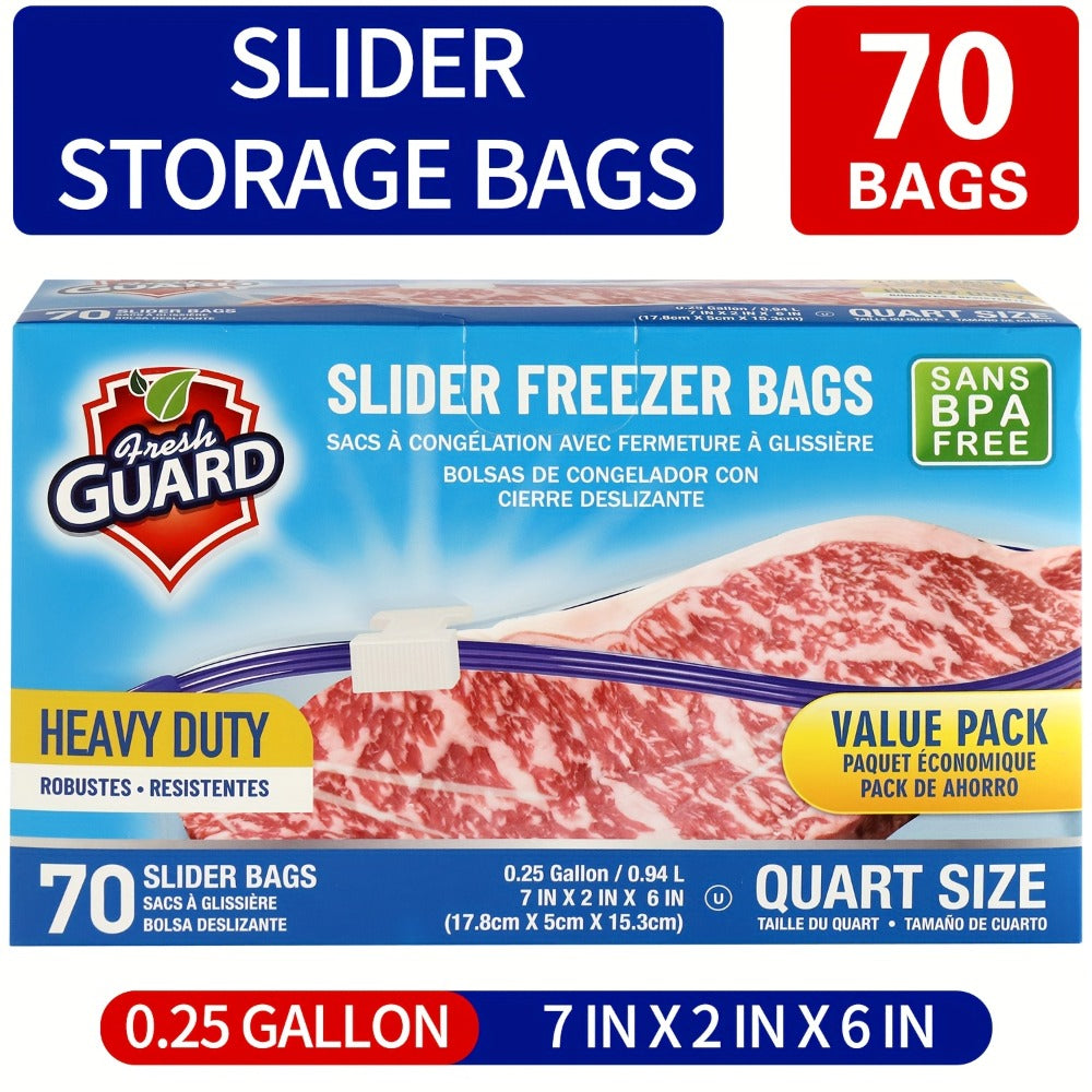 Storage Bags Fresh Guard Slider Freezer Bags in Quart, Gallon and 2.5-Gallon Sizes with 22- to 150-Count Options