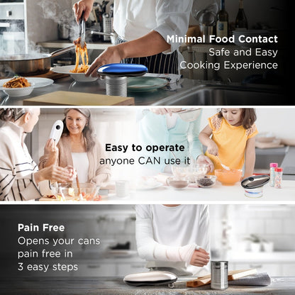 Electric Can Opener One Touch – Automatic 360° Rotation for All Can Sizes, Smooth Safe Edge, Battery Operated, Ideal for Seniors & Arthritic Hands, Kitchen Gadget