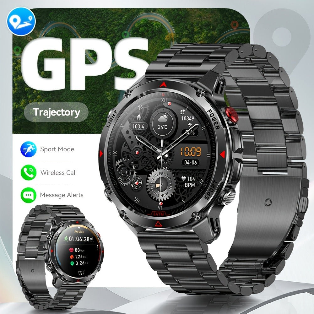 Smart Watch 1.46-Inch Round GPS Display with 3ATM Rating, Wireless Calling and Eight Strap Styles