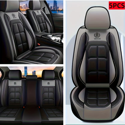 Faux Leather Car Seat Covers – Universal Fit for Cars, SUVs, Vans & Trucks, Dirt-Resistant Protective Seat Cover, Single Front / 2 Front / Full 5-Seat Sets, 5 Colors
