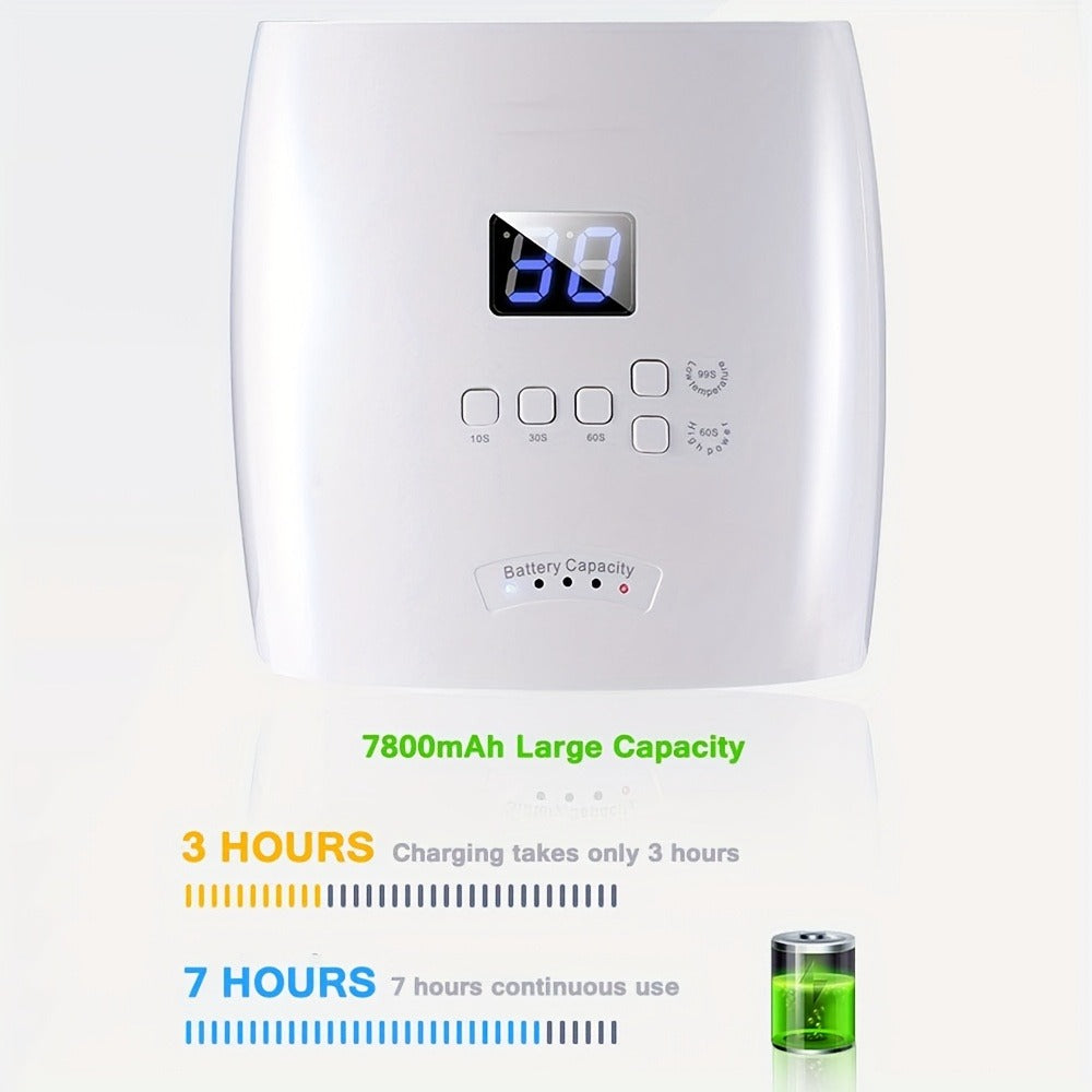 Rechargeable UV LED Nail Lamp with 33 Light Beads, Four-Button Display and Three Style Options