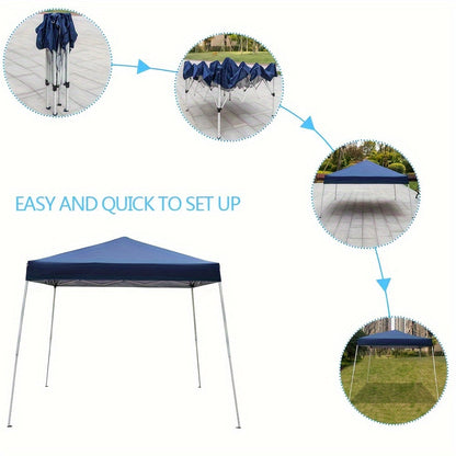 10-by-10-Foot Pop-Up Canopy Tent with Blue or White Standard and Thickened-Fabric Checkout Options