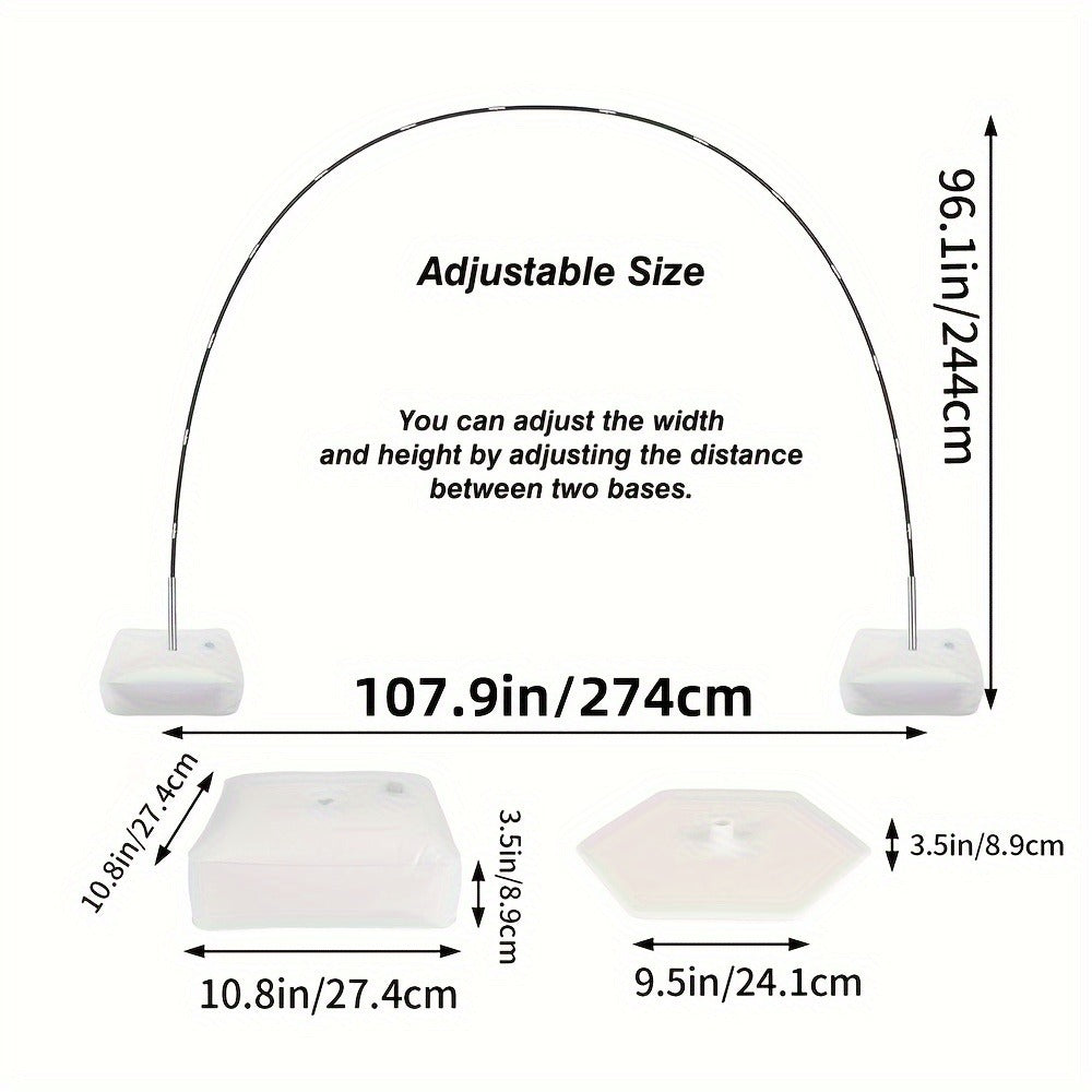 Balloon Arch Kit with Base Stand – Adjustable Floor Arch Stand, Water Fillable Base, Pump & Clips Included, 108x96in for Birthday Wedding Graduation Halloween Christmas Party Decorations