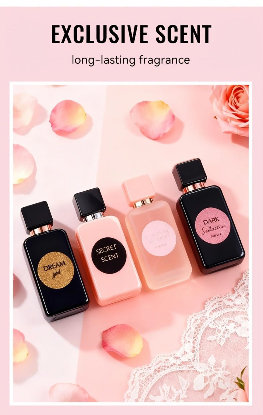 Perfume Gift Set for Women – 4-Piece Mini Luxury EDP Spray Collection, Long Lasting Fragrance, Travel Size 0.68 fl oz Each, Ready to Gift Box for Her