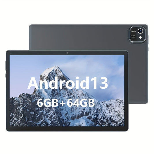 Android Tablet 10-Inch with Android 13, Octa-Core CPU, GPS, 64GB Internal Storage and 6000mAh Battery
