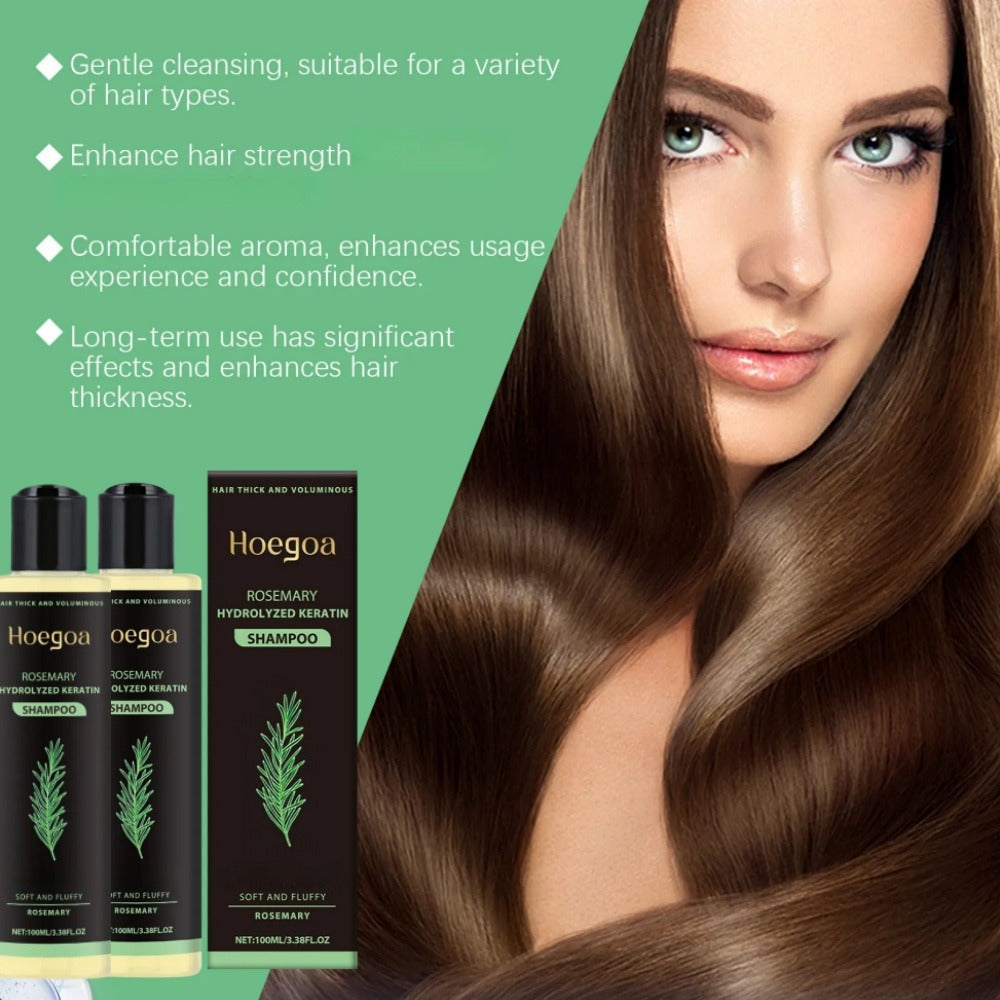 Rosemary Vitamin C Keratin Shampoo Set 3 Bottles — Deep Cleanse Moisturize & Strengthen Hair, Scalp Stimulating Antioxidant Formula, Smooth Shiny Frizz-Free Results, Holiday Hair Care Gift for Women & Men
