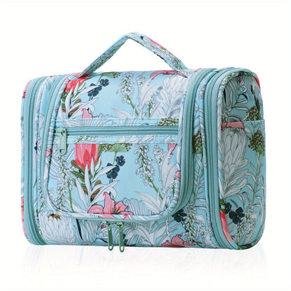 Toiletry Bag Hanging Multi-Pocket Shower Organizer with Metal Hook, Carry Handle and Seven Print Options