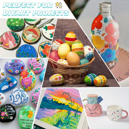 Soft Brush Tip Paint Pens 60 Colors – Acrylic Waterproof Non-Toxic Paint Markers for Rock Canvas Wood Glass Pottery Fabric DIY Crafts Artist Gift Set for Adults Teens Birthday Christmas