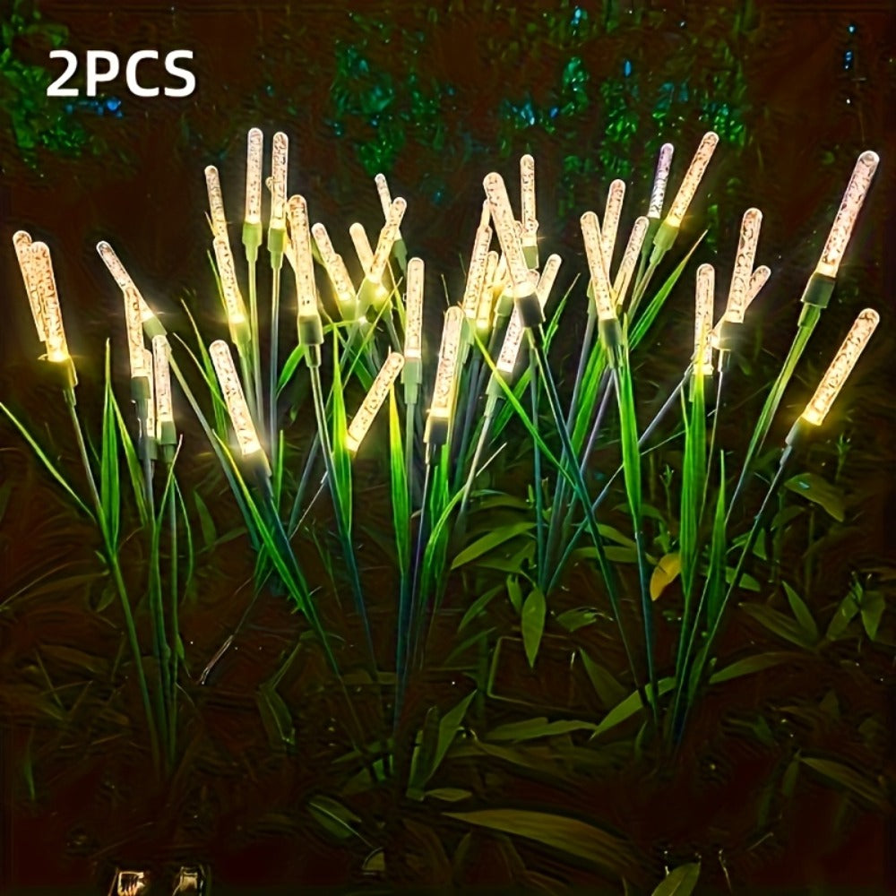 Solar Garden Lights Reed Stakes, IP54 with Warm White or Multicolor in 1/2-Piece Packs for Pond Decor