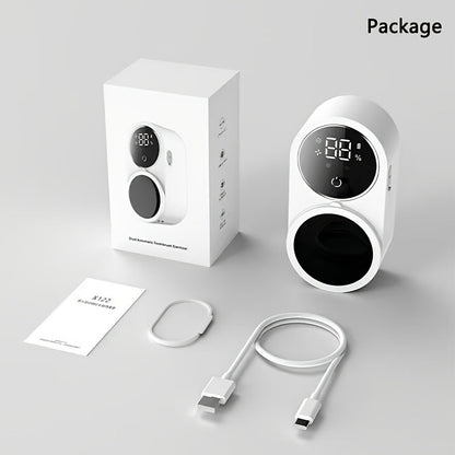 Enclosed Two-Slot Wall-Mounted Toothbrush Holder with Sensor Door, Display and USB Charging Cable