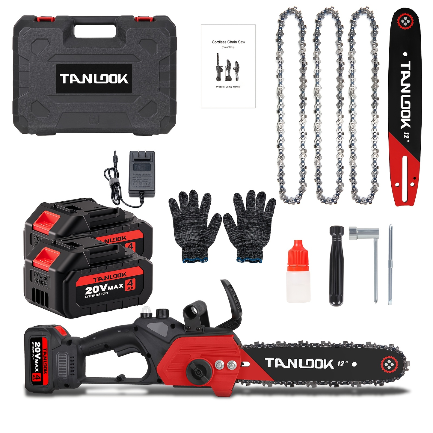 Cordless Electric Chainsaw – Battery Powered, Portable Chain Saw for Tree Pruning, Wood Cutting, Garden & Yard