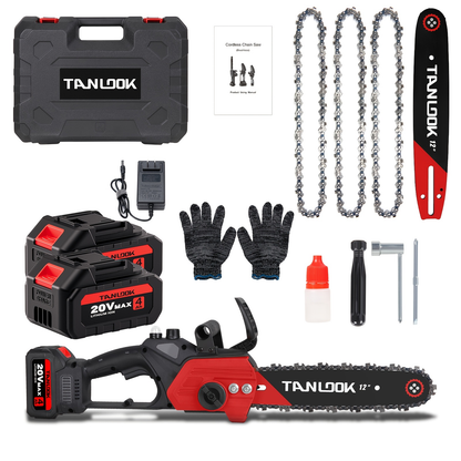 Cordless Electric Chainsaw – Battery Powered, Portable Chain Saw for Tree Pruning, Wood Cutting, Garden & Yard