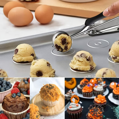 Three-Piece Trigger Scoop Set with Small, Medium and Large Bowls for Ice Cream, Cookie Dough and Fruit