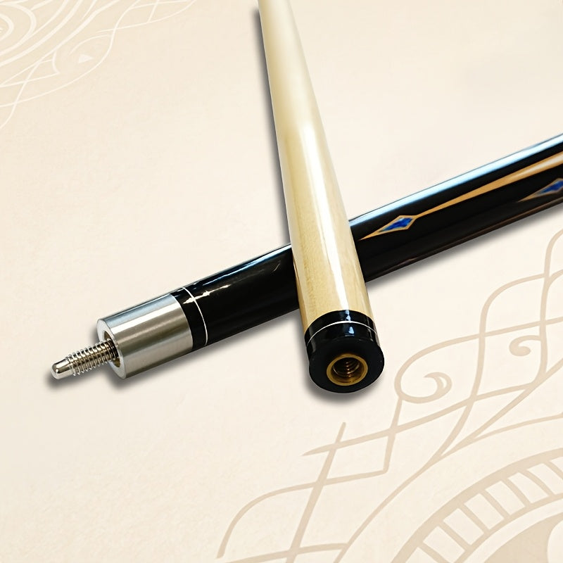 58-Inch Maple Pool Cue with Two-Piece Construction, Decorated Butt and Style A, B or C Design Choices