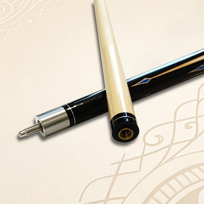 58-Inch Maple Pool Cue with Two-Piece Construction, Decorated Butt and Style A, B or C Design Choices