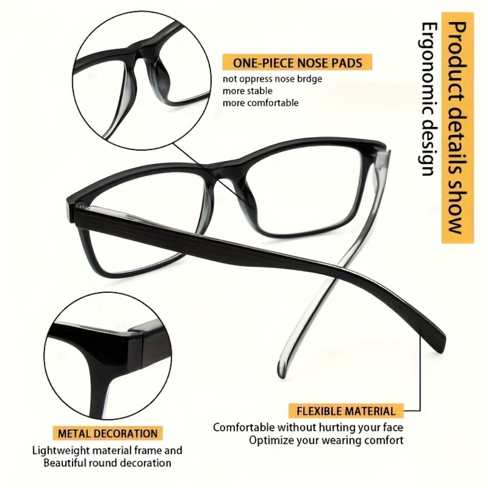 Reading Glasses – Twelve-Pair Blue-Light Reader Bulk Set with Anti-Glare Lens Feature for Home and Office