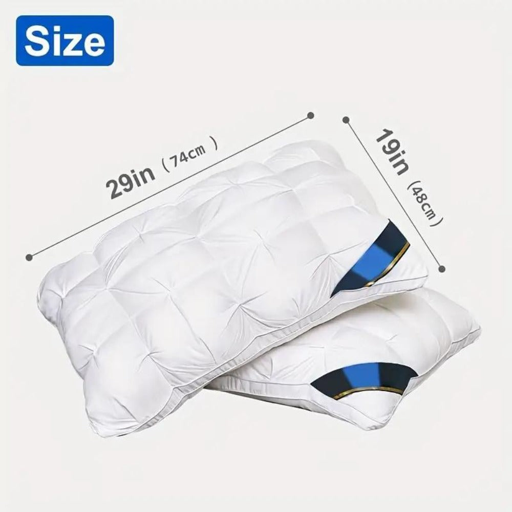 Soft Polyester Fiber Bed Pillow with Satin Cover and Zipper in White or Gray, One or Four-Pack Options