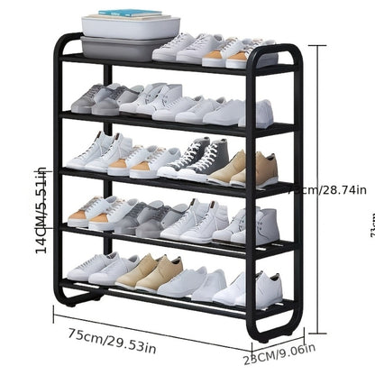 Shoe Storage Organizer 5-Layer Narrow White Rack for Entryway, Closet, Living Room and Door Areas