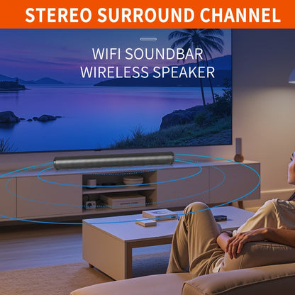 4D Echo Pearl Hi-Fi Soundbar with Subwoofer – Surround Sound Speaker System for TV, Computer & Laptop, Infrared Remote Control, Wired & Wireless, Portable Home Theater Soundbar