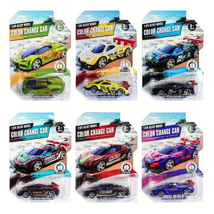 6-Pack Color Changing Die-Cast Toy Cars for Kids – Temperature Sensitive Alloy Vehicles That Change Color in Water, Assorted Styles, Gift for Boys Girls Ages 3-6