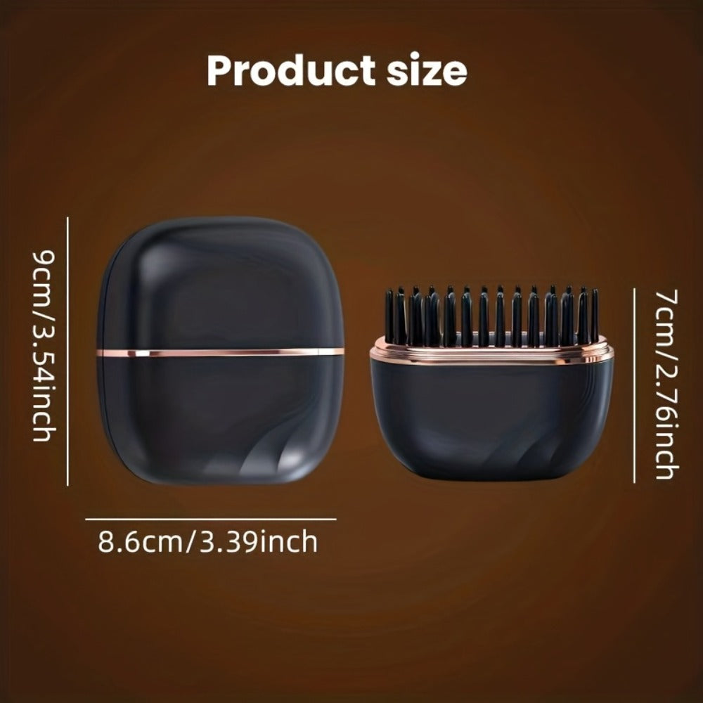 Mini Cordless Hair Straightening Brush with USB Charging, 9.6cm Compact Body and Black Configuration Options