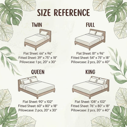 Bed Sheet Set 4-Piece Bamboo Fiber with Deep-Pocket Fitted Sheet, Four Sizes and Twelve Color Options