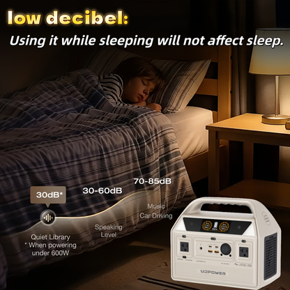 Portable Power Station 595Wh 600W with LiFePO4 Cell Pack, Nine Outputs, USB-C PD and 1200W Surge