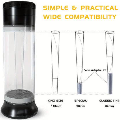 3-in-1 Zinc Alloy Spice Grinder Pre-Rolled Cone Loader 6-Hole Storage Rolling Machine Grinding Filling Storage All-in-One with Cleaning Brush Black Red Blue