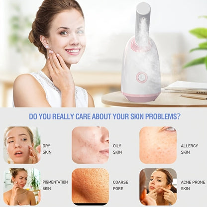 Pink Tabletop Facial Steamer Family with Five Regular, Upgraded, 3-in-1, Large-Tank or Portable Options